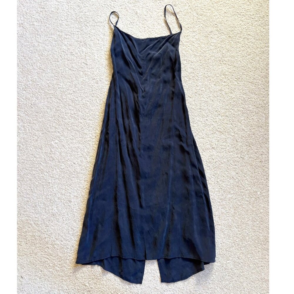 Anemos Cupro Deep Blue Midi Dress